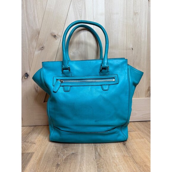 COACH Legacy Leather Tanner Tote 19924, Turquoise Blue XL - Picture 2 of 13